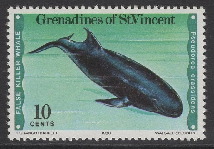 GRENADINES OF ST.VINCENT SG163w 1980 WHALES AND DOLPHINS MNH