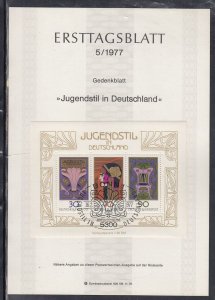 Ersttagsblatt 5/77 Scott 1243  -Art Noveau Exhibition