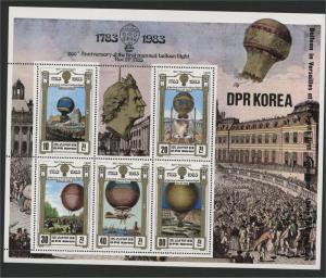 NORTH KOREA, 200 YEARS OF AVIATION SOUVENIR SHEET MNH	