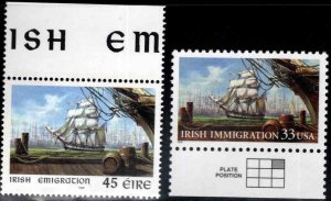 Ireland Scott 1168 MNH** 1999 Irish Emigration ship with USA joint issue