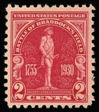 US Sc 688 VF/MNH - 1930 2¢- Battle of Braddock's Field