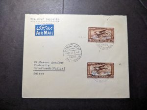 1931 Egypt Airmail LZ 127 Graf Zeppelin Cover Cairo to Unterbaech Switzerland