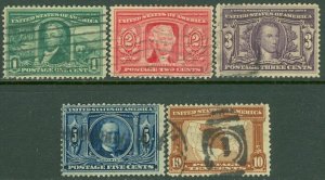 EDW1949SELL : USA 1904 Scott #323-27 Used. Very Fresh. Catalog $92.00.