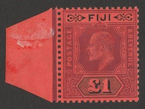 FIJI 1906 KEVII £1 purple & black on red. MNH **.