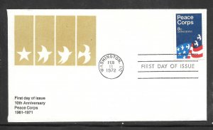 Just Fun Cover #1447 Peace Corps FDC - Peace Corps Volunteers Cachet (my3010)