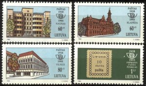 Lithuania 1993 75th Anniversary of First Lithuanian Stamp Church set of 4 MNH