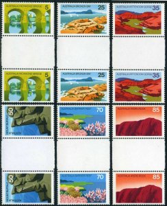 Australia 641-646 gutter pairs,MNH.Michel 610-615. Landscapes,1976.Bridge,Reef,