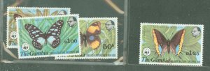 Gambia #404-407  Single (Complete Set) (Butterflies) (Wwf)