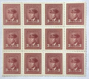 CANADA 1942 #251 King George VI War Issue - Block of 12 MNH *Great Price*