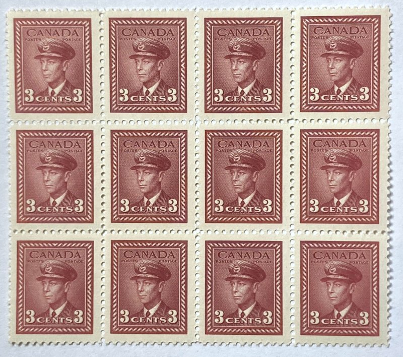 CANADA 1942 #251 King George VI War Issue - Block of 12 MNH *Great Price*