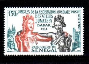 SENEGAL #C35  1964  EUROPEAN & AFRICAN CITIES   MINT  VF NH  O.G