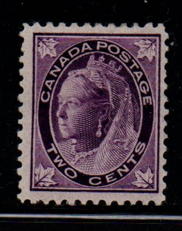 Canada Sc 68 1897 2c purple Victoria Maple Leaf stamp mint