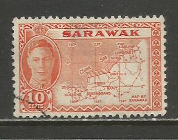 Sarawak   #195  Used  (1952)  c.v. $0.80