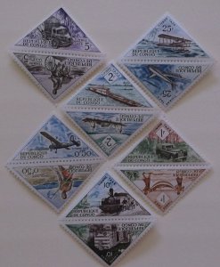 Congo Peoples Republic J34--43 MNH Cat $6.50 Transportation  Topical   Full Set