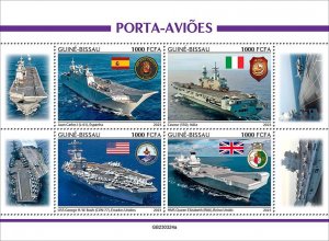 GUINEA BISSAU - 2023 - Aircraft Carriers - Perf 4v Sheet - Mint Never Hinged