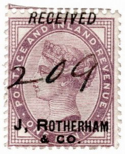 (I.B) QV Commercial Overprint : J Rotherham & Co