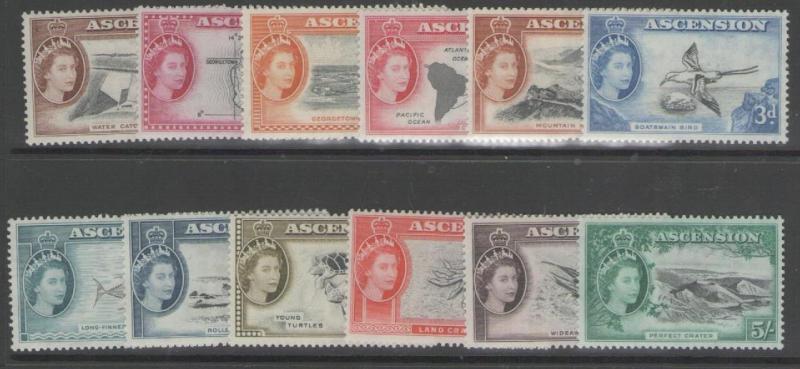 ASCENSION SG57/68 1956 DEFINITIVE SET TO 5/= MTD MINT