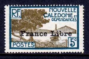 New Caledonia 1941 Paletuviers Bay Ovpt. 5c Mint MNH SC 221 CV $13.50