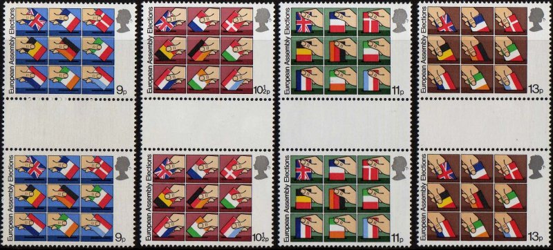 GB GUTTER PAIRS (39) Sg1083-Sg1086 1979, DIRECT ELECTIONS. Mint (NH)