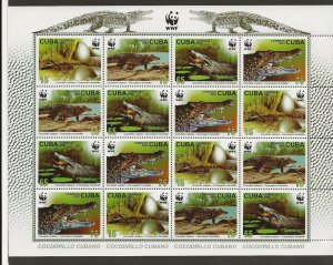 Thematic animals 2003 WWF Crocodiles complete sheet of 16