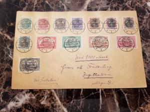 1920 Allenstein Oversize Cover to Ziegelhausen Germany Full Set Plebiscite 5