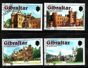 Gibraltar-Sc#365-8-used set-Royal Houses-Castles-1978-
