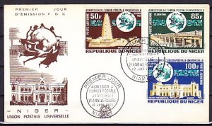 Niger, Scott cat. C23-C25. U.P.U. Admission issue. First day cover.