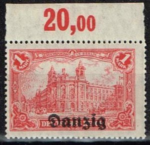 Danzig,Sc.#8 MNH, Post Office ovpr. Danzig with Margin (+250%) cv. €10