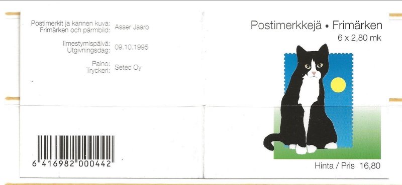 Finland Sc 977a NH Booklet of 1995 - Cats