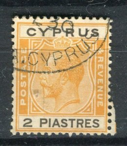 CYPRUS; 1920s early GV portrait issue fine used Shade of 2Pi. value