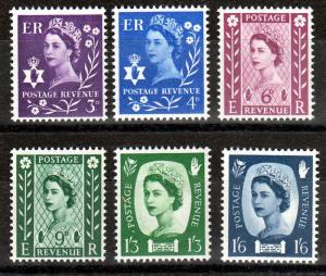 GB QEII Northern Ireland 1958 Definitives Lightly Hinged SG NI1/NI6