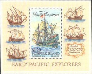 Norfolk Island #562, Complete Set, Souvenir Sheet Only, 1994, Ships, Never Hi...