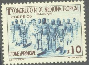 ST.THOMAS-PRINCE ISL. 356 MINT OG 1952 MEDICIAL CONGRESS