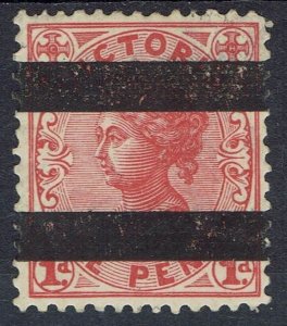 VICTORIA 1901 QV 1D TRIAL FOR STAMP VENDING MACHINE WMK V/CROWN PERF 12.5