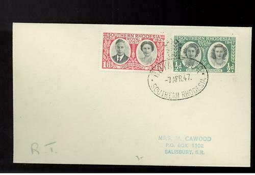 1947 Southern Rhodesia royal visit cover