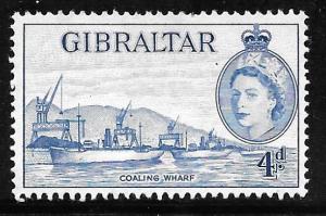 Gibraltar 138: 4p Elizabeth II, Coaling Wharf, MH, VF