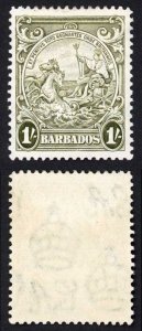 Barbados SG255 1/- olive-green U/M  Cat 16 pounds