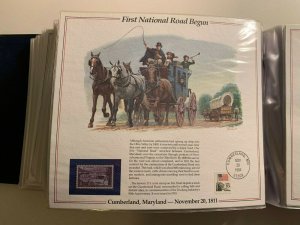 the history of American stamp panel: First National Road Begun