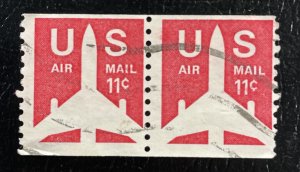 US #C82 Used Pair - Airmail 11c 1971