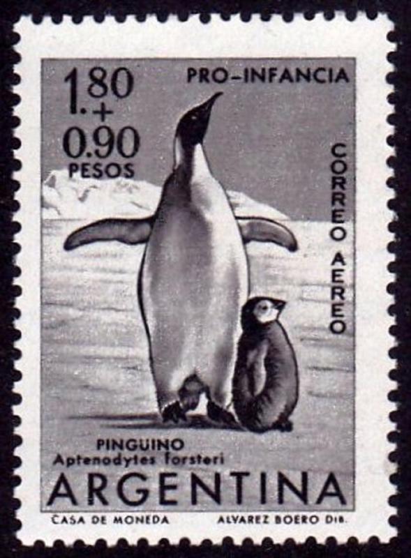 Argentina Scott CB29 Emperor Penguins 1.80 + 0.80 pesos MNH