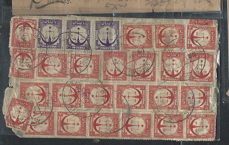 PAKISTAN (PP0711B) COVER TO USA COVERED IN STAMPS , INCREDIBLE!