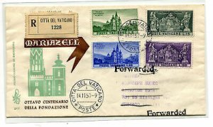 Vatican FDC Venetia 1957 Mariazell traveled Racc. For abroad