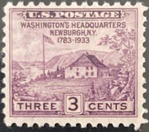 Scott #727 1933 3¢ Washington's Headquarters unused HR