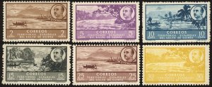 SPANISH GUINEA Scott 305-309A F-VF+/MNH-1949 2c-30c San Carlos Bay-Partial Set