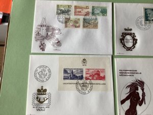 Liechtenstein 1972 postal stamps covers 7 items Ref A1363