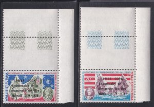 Wallis & Futuna # 205-206, Capt. Cook In Hawaii Overprints, NH, 1/2 Cat.