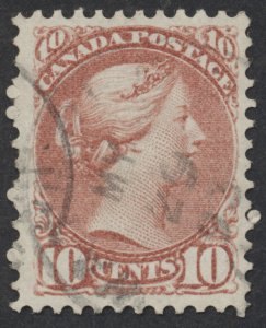 Canada #45a 10c Small Queen Dull Rose F-VF Centered Dated Cancel