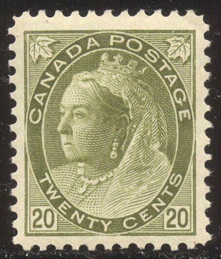 CANADA #84 SCARCE Mint VF/XF - 1893 20c Olive Green