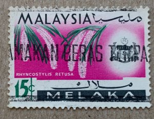 Malacca 1965 15c Orchid, used.. Scott 72, CV $0.30. SG 66