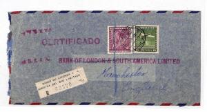 Chile Santiago *BANK POST OFFICE* Registered London & S.America PTS 1931 HH186